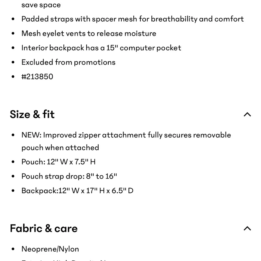 Caraa x Athleta Bone Neoprene Convertible Backpack